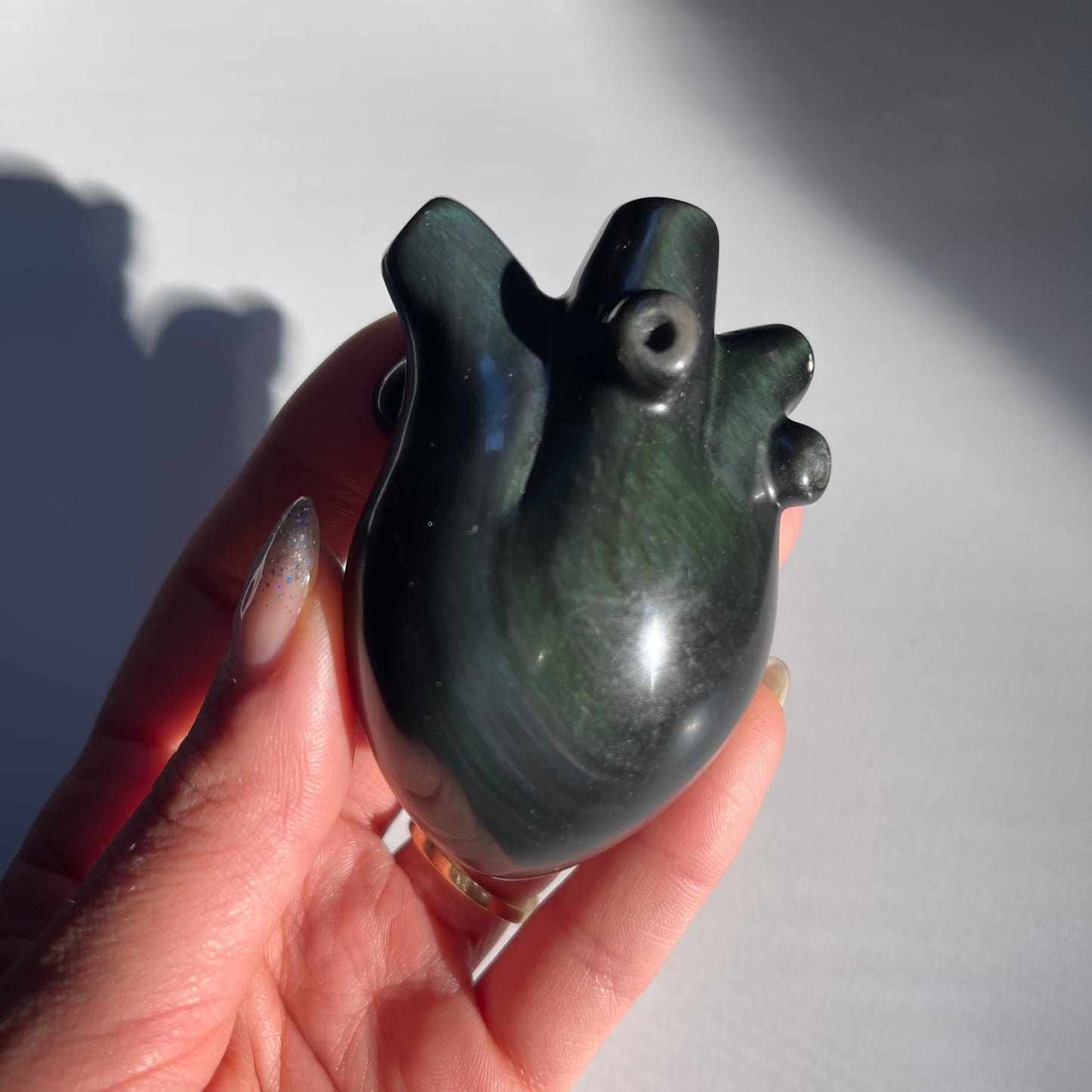 Rainbow Obsidian Anatomical Heart