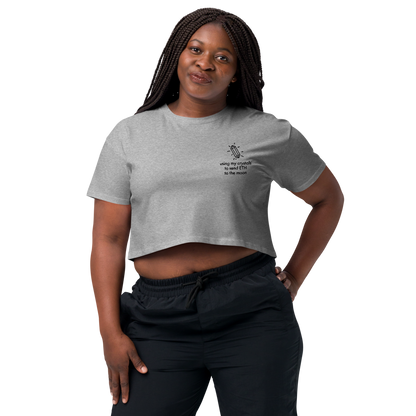 ETH TO THE MOON Embroidered Women’s Crop Top Shirt