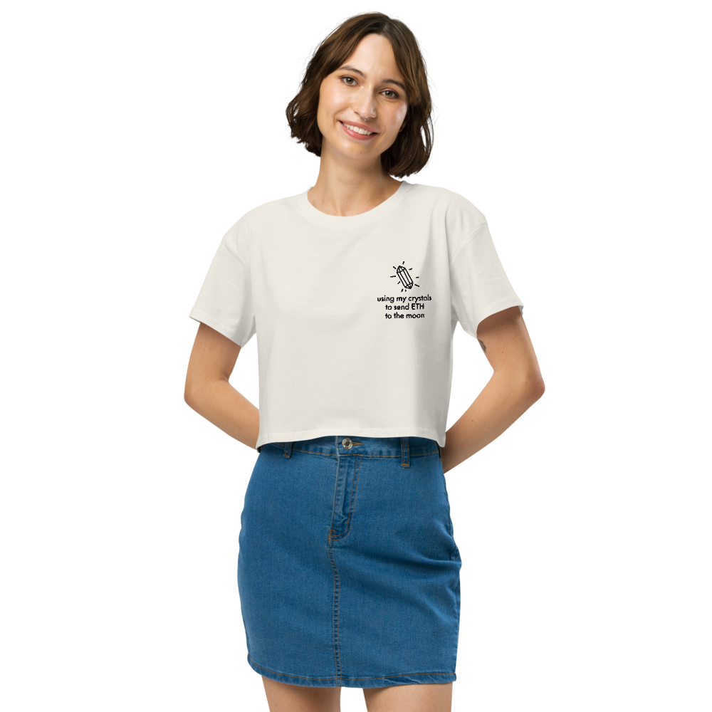 ETH TO THE MOON Embroidered Women’s Crop Top Shirt